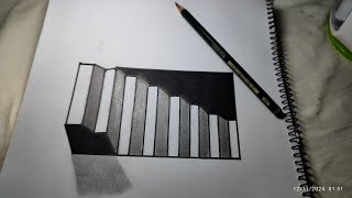 3D drawing the stairsVery Easy step🪜 By Step Tutorial [upl. by Westfahl]