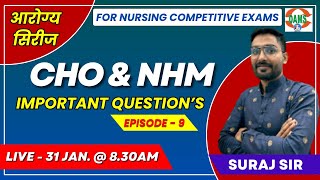 NHM Staff Nurse  Rajasthan CHO Important Question  Episode 9  Suraj Sir  DAMS Nursing [upl. by English]