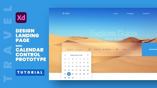 Travel Website Design in Adobe XD  Header Search with Calendar Control  Speed Art Tutorial [upl. by Marijo]