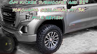 GM Kicker Subwoofer and Leveled AT4 35s 3k Mile Review [upl. by Rivalee286]