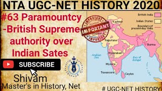 Paramountcy British Supreme authority over Indian Sates  Concept Ideas and Terms  UGC Net History [upl. by Skiest]