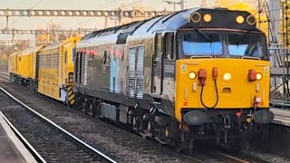 Class 50 Hanson amp Hall 50008 Hauls DR97503 Through Tilehurst Station [upl. by Emmons]