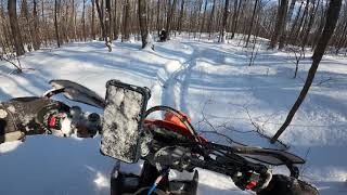 Deep snow single track in Wabeno Wisconsin [upl. by Halbert]