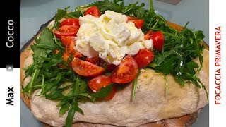 Focaccia Cotta nel Forno di Casa su Pietra Refrattaria  Focaccia Primavera [upl. by Benjamin]