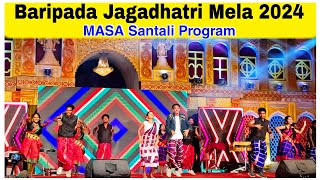 MASA Army Santali Program  Baripada Jagadhatri Mela 2024  Santali Dance Program [upl. by Nauqyaj]