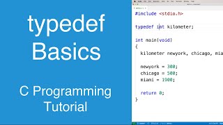 typedef Basics  C Programming Tutorial [upl. by Eenolem923]