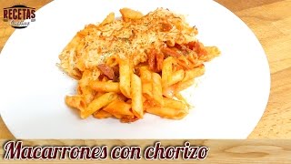 Macarrones con chorizo  Recetas de cocina [upl. by Sanson]