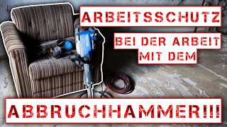 BETONKUNST HEINRICH  ARBEITSSCHUTZ bei der Arbeit mit dem ABBRUCHHAMMER [upl. by Tertius]