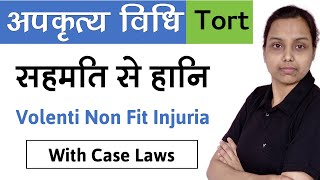 volenti non fit injuria in hindi  with case laws  law of torts in hindi [upl. by Hareemas80]