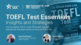 TOEFL Test Essentials Insights and Strategies [upl. by Dugald28]