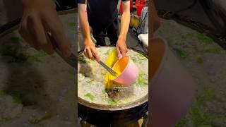 Taiwanese street food giant oyster omelet streetfood foodblogger [upl. by Temhem621]