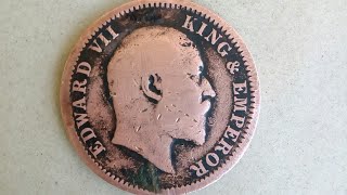 One quarter anna of 1906 of india Edward vII  rare indian currency coin one quarter anna of 1906 [upl. by Hewie]