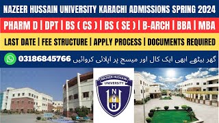 Nazeer Hussain University Karachi Admission Spring 2024  Fee Structure  Apply Process [upl. by Annaynek811]