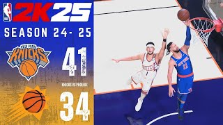 NEW YORK KNICKS vs PHOENIX SUNS  SEASON 20242025  NBA 2K25 [upl. by Ellebyam]