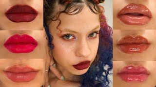 ColourPop ULTRA GLOSSY Lip glosses amp ULTRA BLOTTED Lipsticks Swatches  Makeup Try On [upl. by Barbabra]