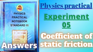 Coefficient of static friction physics practical class 11 experiment 5 answers [upl. by Sara-Ann]