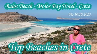 Top Beaches in Crete  Balos Beach  Gramvousa Island  Molos Bay Hotel Kissamos  part 3 102023 [upl. by Eihcra598]