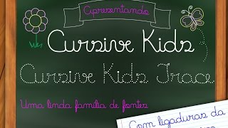 Fonte cursiva e pontilhada para alfabetização  Cursive Kids [upl. by Yelssew]