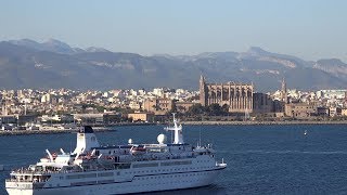 Spain Balearic Islands Mallorca  cruise vessel MV Berlin in Palma [upl. by Enieledam512]