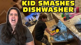 🤬Kid Temper Tantrum🤬 Smashes Dishwasher Because He Didnt Want To Do Dishes  Mom Cries Original [upl. by Sibel]