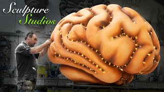 Making a Giant Brain from Polystyrene  Styrofoam by Sculpture Studios [upl. by Essa]