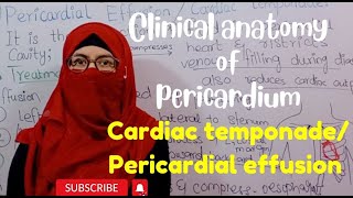 Clinical anatomy of pericardium  Pericardial effusion cardiac temponade Dysphagia thorax anatomy [upl. by Enamart581]