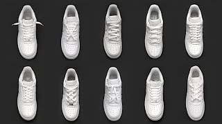 10 Cool Shoe Lace styles Nike Air Force 1  Shoe lacing tutorials [upl. by Argus497]