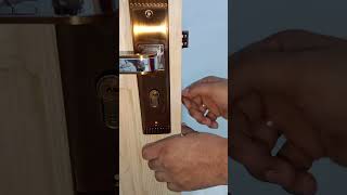 How to install double handle lock door fitting👑🪚 [upl. by Airdnahc]