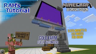 Fully Automatic Overworld Gold Farm Tutorial  Minecraft Bedrock 118 MCPE Xbox PS PC [upl. by Spohr]