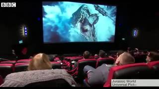 BBC News Water bubbles and smells in UK first 4DX cinema [upl. by Higinbotham569]