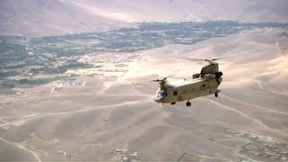 Chinook Helicopter Over Afghanistan  Great Aerial Footage of CH47 Chinook [upl. by Rekoob]