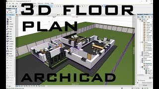 How to Create 3D Floor Plan in ArchiCAD [upl. by Rosie479]