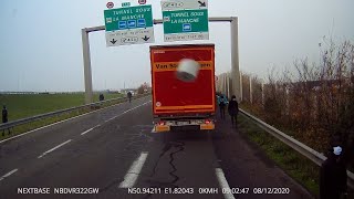 Footage appears to show migrants attacking truck at Calais border [upl. by Brigette]