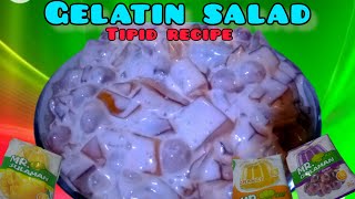 HOW TO MAKE GELATIN SALAD  GULAMAN POWDER WITH NATA AND SAGO  PINOY DESSERT  TIPID RECIPE [upl. by Atiuqet935]