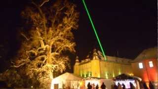 Laserstrahl über Schloss Dyck Weihnachtsmarkt [upl. by Rayshell]