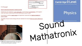 Sound its Speed Audibility Limit Sec34 part A IGCSE amp O level Physics 5054 [upl. by Akeim]