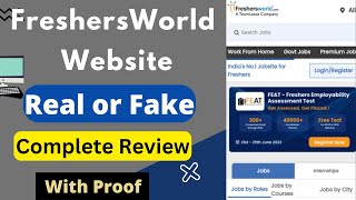 FreshersWorld Real or Fake  FreshersWorld Review  FresherWorld Work From Home Jobs Reality [upl. by Vashti514]