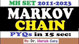 PYQs on Markov Chain  MH SET 2011 to 2023  Fully Short Cut Tricks [upl. by Moria]