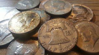 TONS OF SILVER COIN ROLL HUNTING HALF DOLLARS [upl. by Laram]