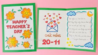 Cách làm thiệp 20 tháng 11  Làm thiệp 2010 đơn giản nhất  Thiệp 2011 tặng thầy cô 68 [upl. by Klemperer]