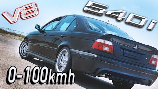 BMW 5 Series E39 540i Review V8 LCI Sedan 0100 km Test [upl. by Euqinot]