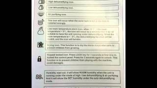 EuropAce Air Dehumidifier EDH258B Instruction Manual [upl. by Golter]