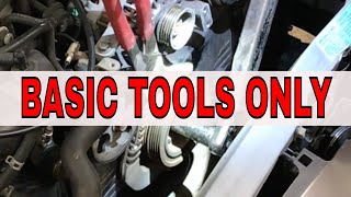 OLD SCHOOL HOLDING TRICK TO REMOVE CRANK PULLEY BOLTS [upl. by Squire]