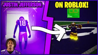 GOING UNDERCOVER AS JUSTIN JEFFERSON FOOTBALL UNIVERSE  CRAZY ANKLEBREAKS ROBLOX [upl. by Noraa656]