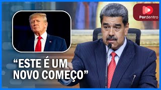 Maduro vê reeleição de Trump como novo começo para relações entre Venezuela e EUA [upl. by Koralle]