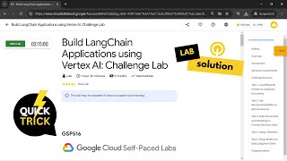 2024 Build LangChain Applications using Vertex AI Challenge Lab SOLUTION  Qwiklabs  GSP516 [upl. by Nosak]