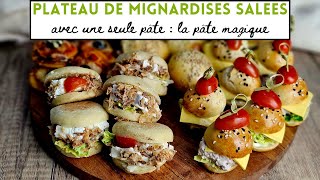 Plateau de mignardises salées une recette à partir dune seule pâte  la pâte magique [upl. by Calder]