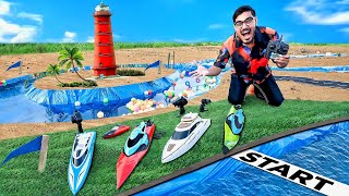 RC Boat Race Challenge on Mini Water Canal🔥 कौनसी नाव जीतेगी रेस Looser Will Get Mud Bath [upl. by Yllime]