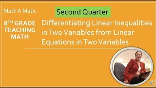 Differentiates Linear Inequalities From Linear Equations in Two VariablesGrade 8Math Tagalog [upl. by Kassia]