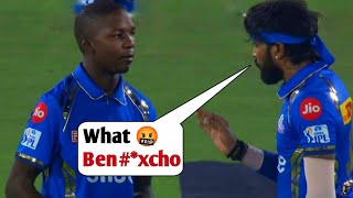 Hardik pandya Got angry on Kwena Maphka for poor Bowling During Srh vs mi match [upl. by Erminia]